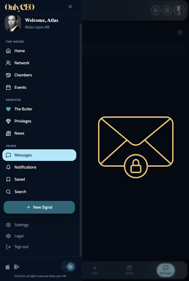 A direct conversation between two verified members in OnlyCEO.